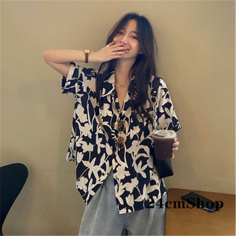 24cmShop レトロファッション半袖Tシャツ 1205