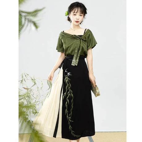 24cmShop中国風セットアップスカート3つのセット sus069