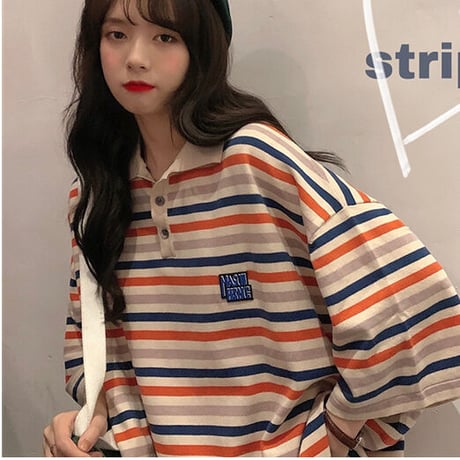 24cmShop可愛い服ストライプのPolo Tシャツ 1240