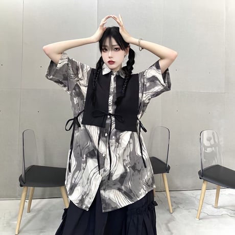 24cmShop ファッション  ベスト+シャツ  2つのセットcy024