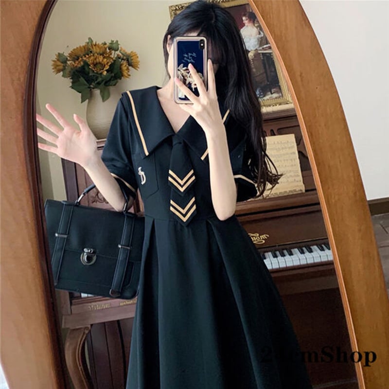 ワンピース イベントセール】 大きいサイズ レディース レース襟ドット柄