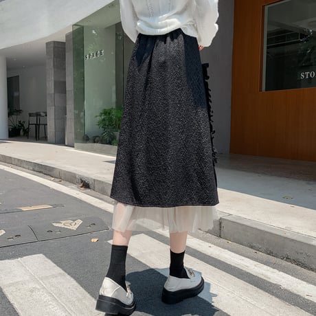 24cmShop アシメプリーツフレアスカート cq002