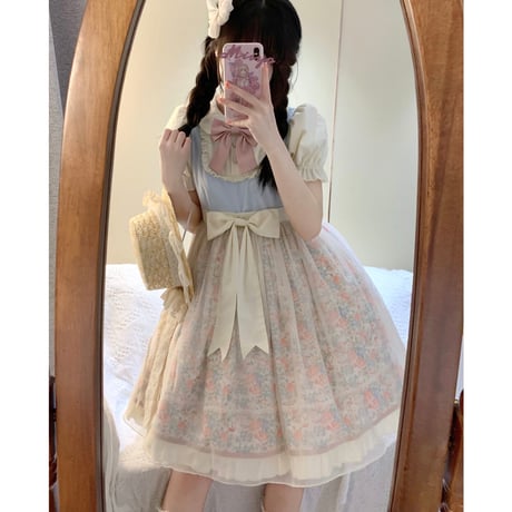 24cmShop かわいい ロリータ 半袖 ワンピース ops052