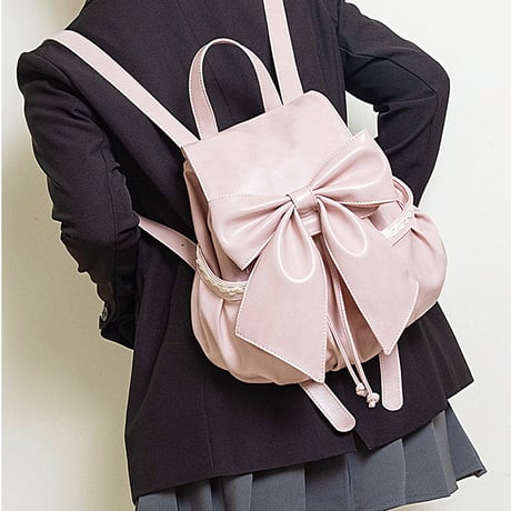 24cmShop可愛い リボン付き ドローストリング ミニリュック レディース  b070