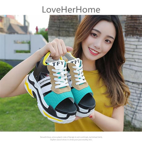 Shoes スニーカー風厚底サンダル 441