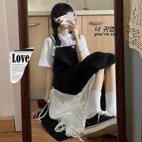 韓国ファッションかわいいワンピース2点セットsus141