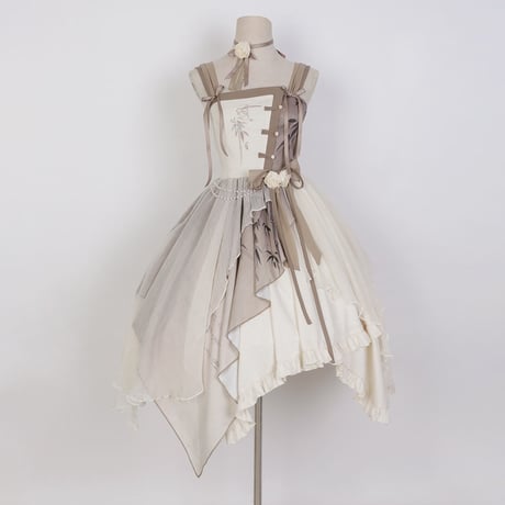 24cmShop ウエストレースアップチャイナワンピース ops007