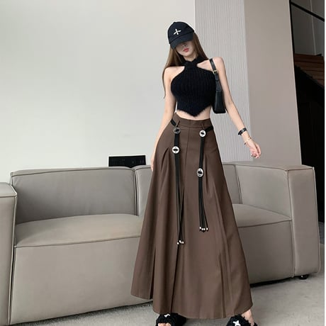 24cmShop アシメプリーツフレアスカート cq001