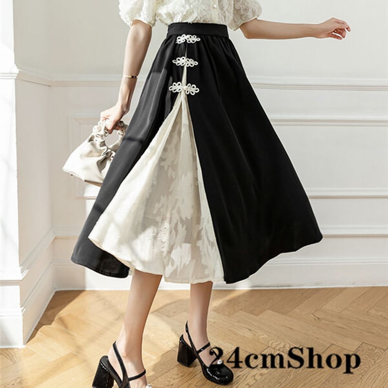 24cmShop 中国風A字長いスカート 1254 | 可愛い服量産型服通販