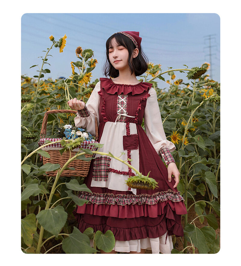 赤ずきんウサギちゃんが可愛い❤️リボン付きロリータワンピース お出かけにも最適 新品未使用赤ずきんウサギちゃんが可愛い??リボン付きロリータ