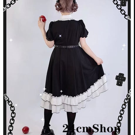 24cmShop ジュエルリボンパフスリーブティアードワンピース 017