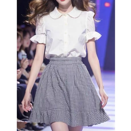 24cmShop 韓国ファッションブラウス + スカート2点セット sus095