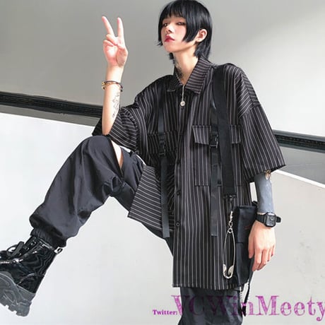 Tops ストライプのシャツ  572