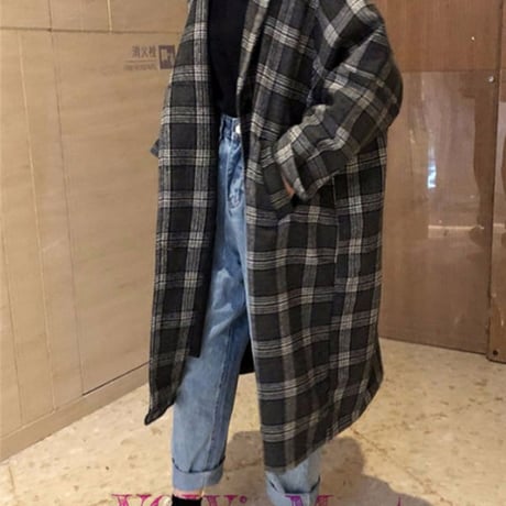 Outer| チェックロングコート 234