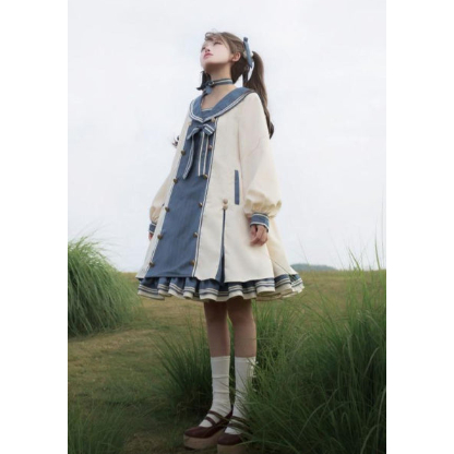 セーラーカラーAラインレイヤードワンピースopf164 | 可愛い服量産型服 セーラーカラーAラインレイヤードワンピースopf164 | 可愛い服量産型服