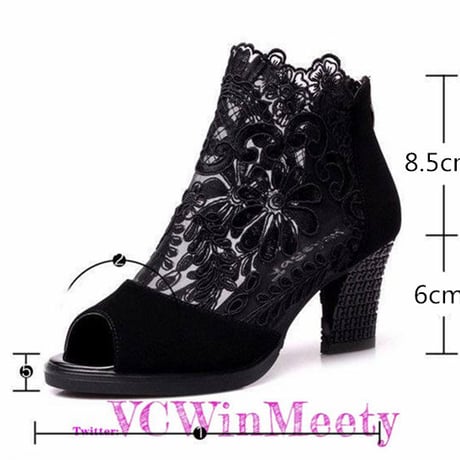 Shoes 花柄シースルーサマーブーツサンダル 353