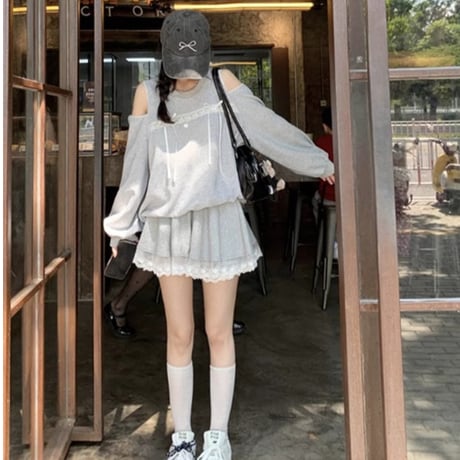 かわいい乙女の衛衣+ミニスカートの2点セットsus165