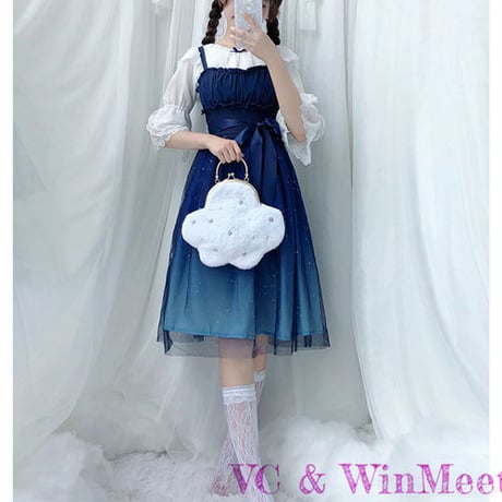 24cmShop 可愛い服シャツ星空ロリータワンピース2点セット  087
