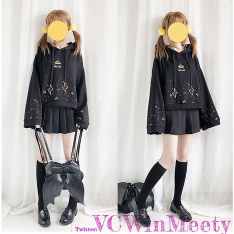 Tops  ロングスリーブスペースプリントパーカー  580