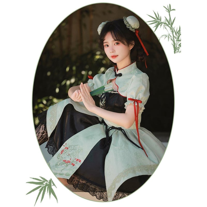 チャイナロリータつけ袖ワンピース opf024 | 可愛い服量産型服通販24cm