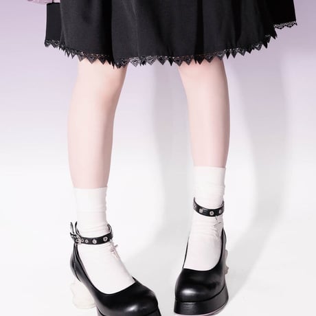 24cmShopゴーストy2kサブカルパンククロスストラップシューズ 1362