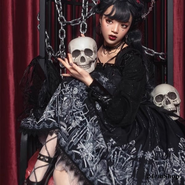 サクララブロリータハートダークゴシックドレスopf005 | 可愛い服量産