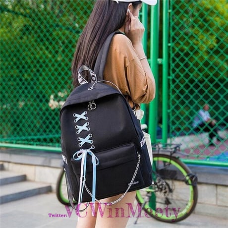Bags 編み上げリボンロゴストラップリュック5点セット 517