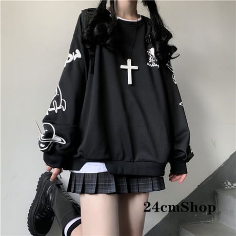 24cmShop ブラック系トレーナー 2色 1274