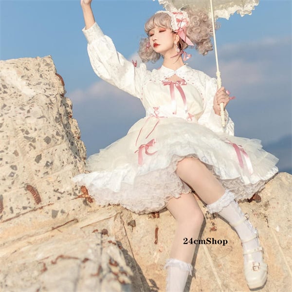 フリルリボンロリータドレス opf125 | 可愛い服量産型服通販24cm