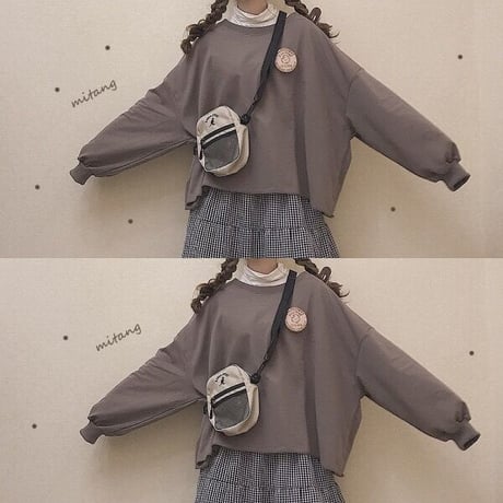 SetUp  長袖Tシャツ+チェックスカート2点セット  624