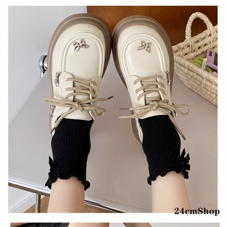 24cmShop 厚底PU蝶ストラップシューズ sh007