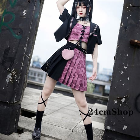 24cmShop 可愛いベスト＋シャツ＋スカート３点セツト 1292