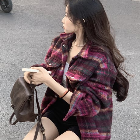 Kawaii Colorful Plush and Thickened Shirt  wt046