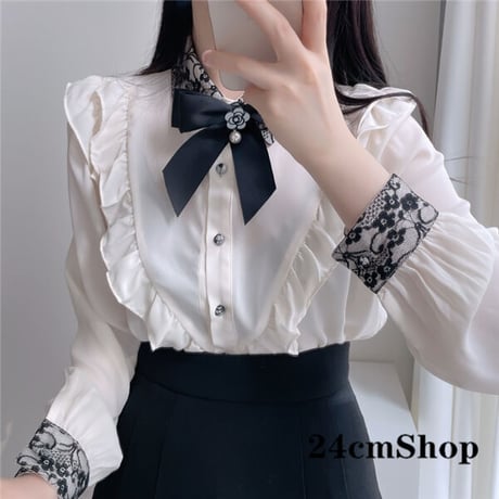 24cmshop ちょう結び&スタンドネックシャツ 1178