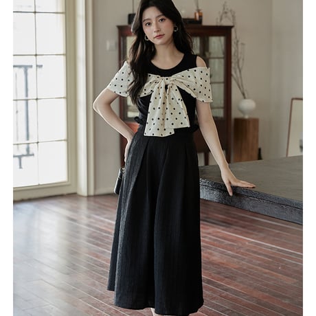 24cmShop 韓国ファッション かわいい半袖+長いスカート 2点セット sus067