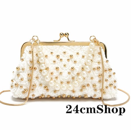24cmShopトップハンドル-ビジューチェーンバッグ 1213
