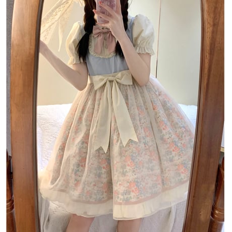 24cmShop かわいい ロリータ 半袖 ワンピース ops052