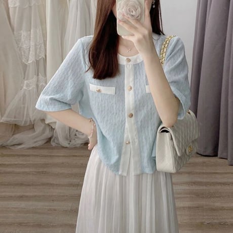 24cmShop 韓国ファッショントップス + スカート2点セット sus093