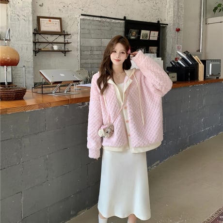 Kawaii Pink Cotton Short Jacket  wt039