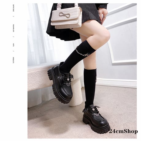 24cmShop ミラーPU厚底ハートストラップシューズ sh002