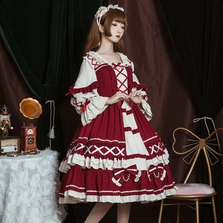 LoveHerHome フロントフリルリボンドーリーワンピース  622