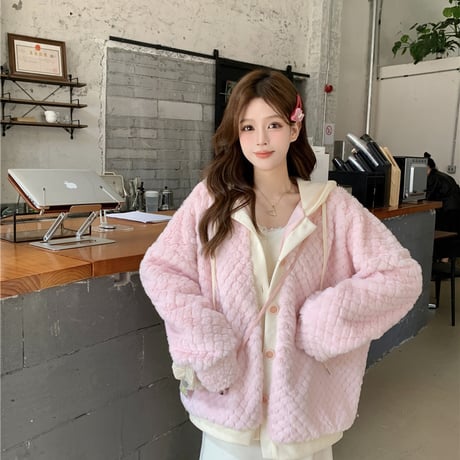 Kawaii Pink Cotton Short Jacket  wt039