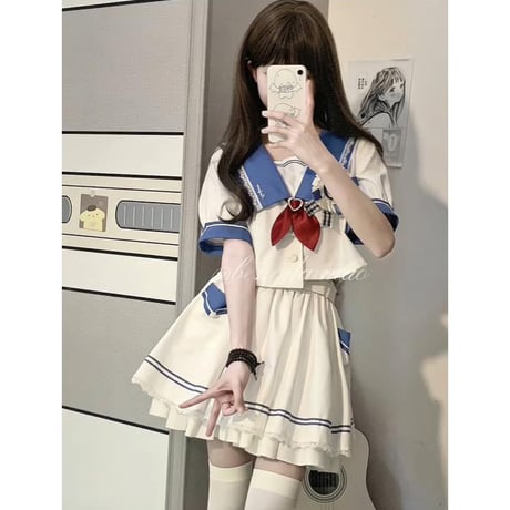 24cmShopアカデミック  半袖+スカート  2つのセット sus045