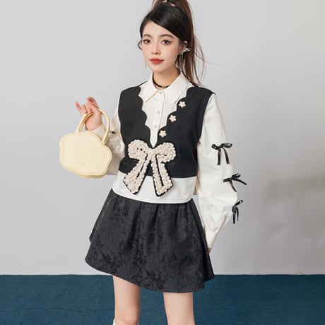 24cmShop アカデミア風シャツ+スカートの2点セット sus039