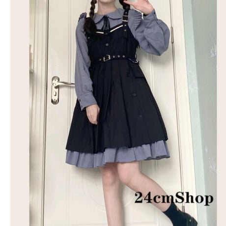 24cmShop 地雷系可愛いワンピースとジャンパースカート2点セット 1283