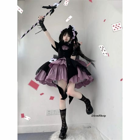 ゴスロリフリルティアードワンピース opf093