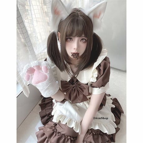 ダブルブレストリボンメイド服 opf069