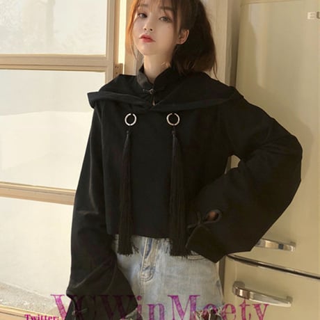 24cmshop チャイナライクタッセルクロップドトップス 189