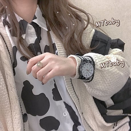 Tops 牛柄のシャツ 323