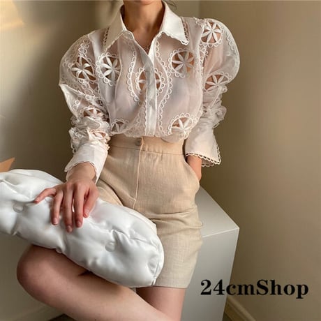 24cmShop 韓国ファッション透かし長袖シャツ 1181